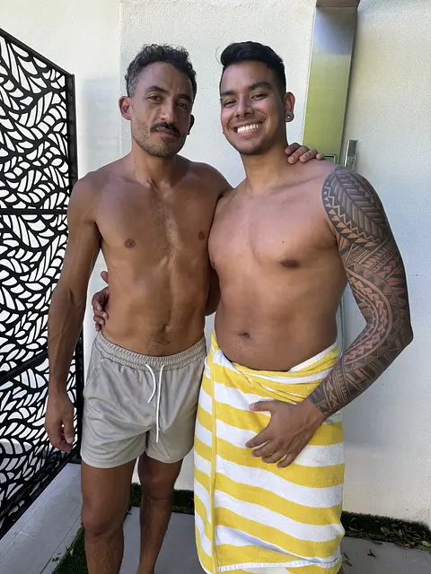 Two Studs Fuck Raw by the Pool