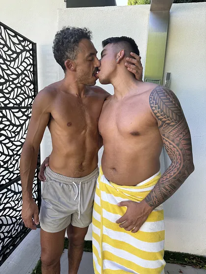 Two Studs Fuck Raw by the Pool